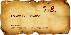 Tancsik Erhard névjegykártya
